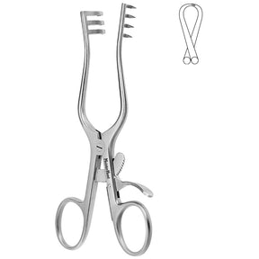 MeisterHand WEITLANER Retractor, 6-1/2" (164mm), 3 x 4 blunt prongs, 3-3/4" (95mm) spread. MPN: MH11-616