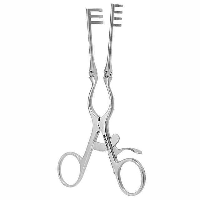 MeisterHand BECKMAN-WEITLANER Retractor, 5-1/2" (14 cm), blunt, 3 X 4 teeth, hinge blades. MPN: MH11-630-BL