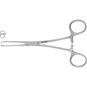 MeisterHand Baby ALLIS Tissue Forceps, 5-1/2" (14 cm), 4 X 5 teeth, delicate jaws 4 mm wide. MPN: MH16-4