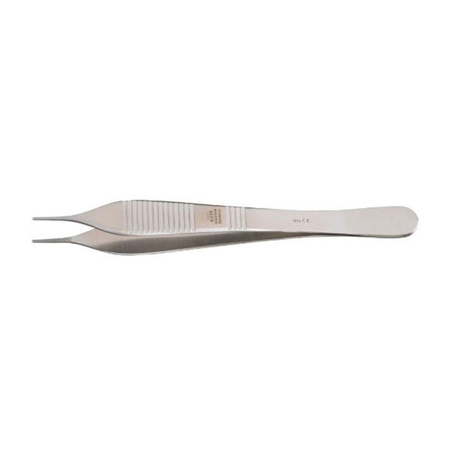 MeisterHand Micro ADSON Tissue Forceps, 4-3/4" (122mm), Micro Jaw, tips 1.4mm wide, 1 X 2 teeth. MPN: MH17-2500