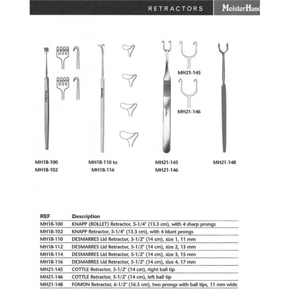 MeisterHand KNAPP Retractor, 5-1/4" (13.3 cm), with 4 blunt prongs. MPN: MH18-102 - Image 2