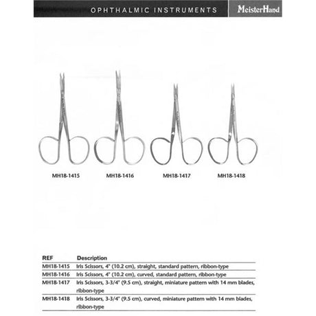 MeisterHand Iris Scissors, 4" (10.2 cm), straight, standard pattern, ribbon-type. MPN: MH18-1415 - Image 3
