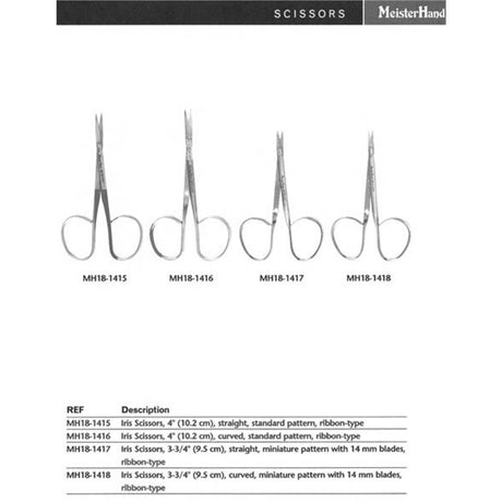 MeisterHand Iris Scissors, 4" (10.2 cm), curved, standard pattern, ribbon-type. MPN: MH18-1416 - Image 2