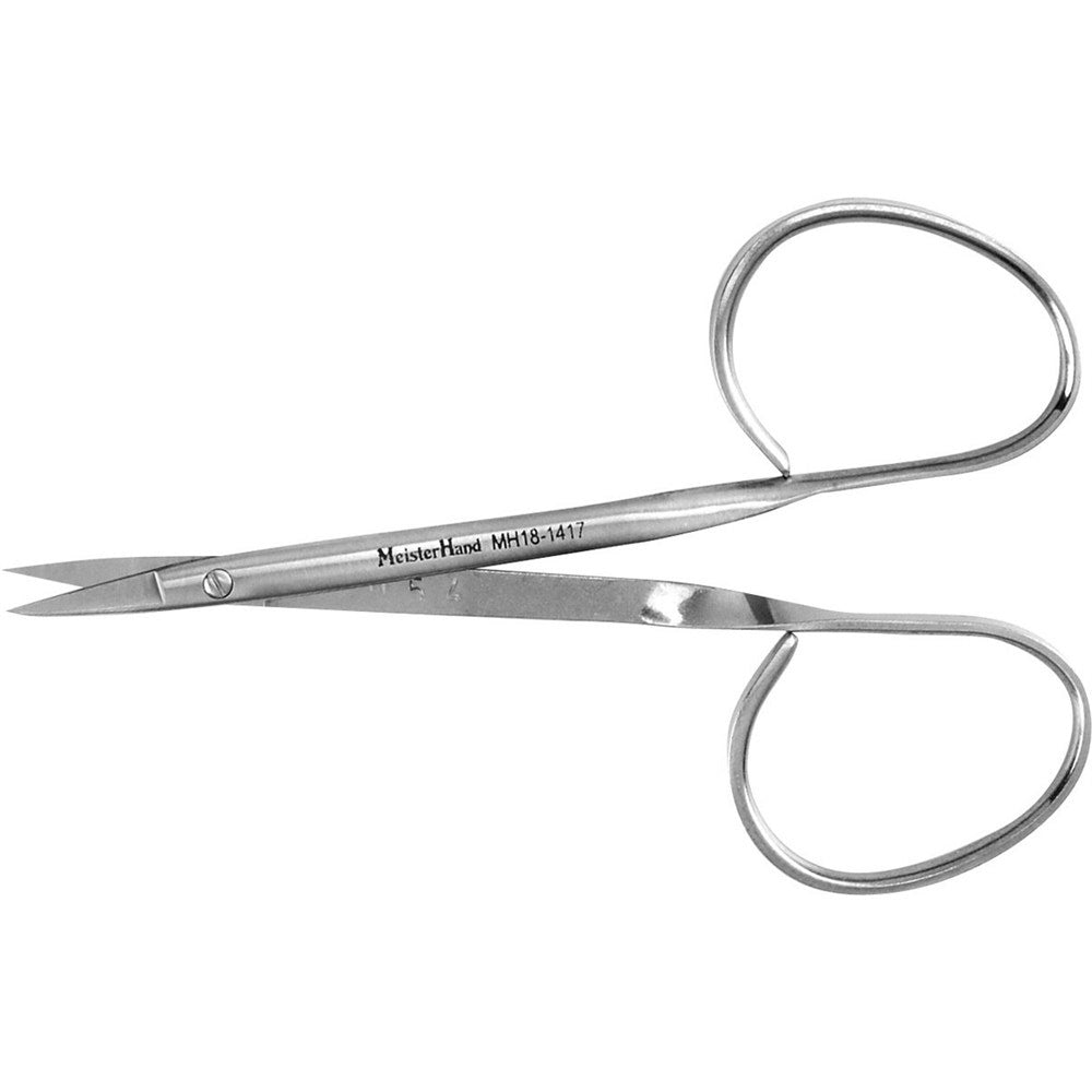 MeisterHand Iris Scissors, 3-3/4" (9.5 cm), straight, miniature pattern with 14 mm blades, ribbon type. MPN: MH18-1417