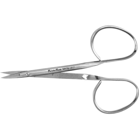 MeisterHand Iris Scissors, 3-3/4" (9.5 cm), straight, miniature pattern with 14 mm blades, ribbon type. MPN: MH18-1417