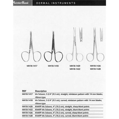 MeisterHand Iris Scissors, 3-3/4" (9.5 cm), straight, miniature pattern with 14 mm blades, ribbon type. MPN: MH18-1417 - Image 5