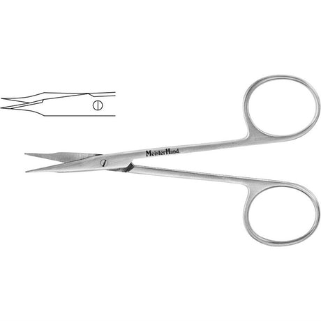 MeisterHand STEVENS Tenotomy Scissors, 4-1/4" (109mm), Straight, Short Blades, Sharp Points. MPN: MH18-1460