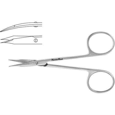 MeisterHand STEVENS Tenotomy Scissors, 4-1/4" (108mm), Curved, Short Blades, Sharp Points. MPN: MH18-1464