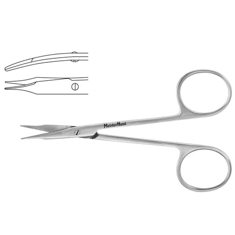 MeisterHand STEVENS Tenotomy Scissors, 4-1/2" (114mm), Curved, Long Blades, Blunt Points. MPN: MH18-1476