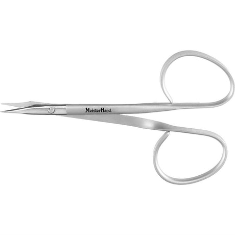 MeisterHand Eye Suture Scissors, 3-7/8" (98mm), Slightly Curved, Ribbon Type, Sharp. MPN: MH18-1653