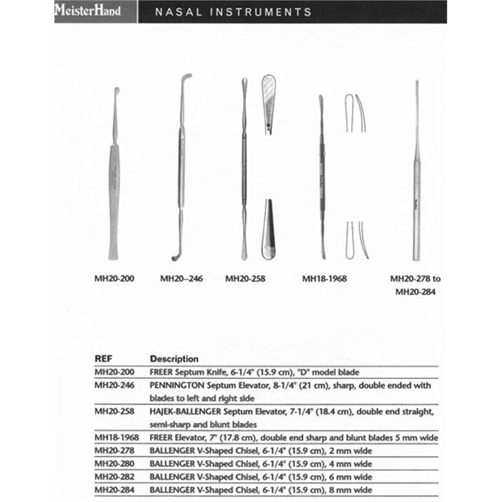 MeisterHand FREER Elevator, 7" (180mm), double-ended, sharp and blunt blades, 5mm wide. MPN: MH18-1968 - Image 3