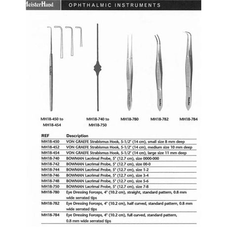 MeisterHand BOWMAN Lacrimal Probe, size 5-6, Stainless. MPN: MH18-748 - Image 2