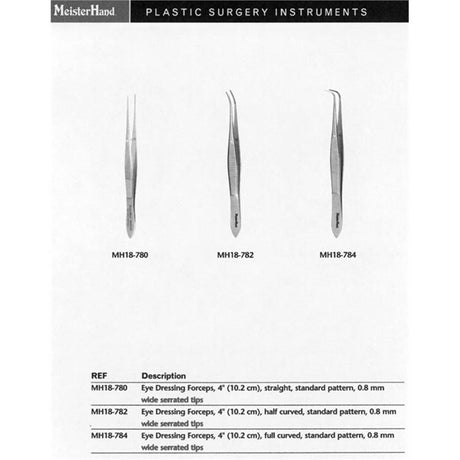 MeisterHand Eye Dressing Forceps, 4" (101mm), straight, serrated tips. MPN: MH18-780 - Image 4