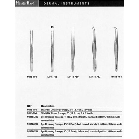 MeisterHand Eye Dressing Forceps, 4" (101mm), straight, serrated tips. MPN: MH18-780 - Image 5