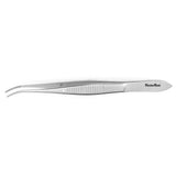 MeisterHand Eye Dressing Forceps, 4" (100mm), half curved, serrated tips. MPN: MH18-782