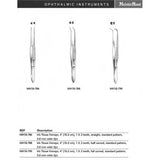 MeisterHand Iris Tissue Forceps, 4" (101mm), straight, 1 x 2 teeth, 0.8mm wide at tip, 0.8mm wide at tip. MPN: MH18-786 - Image 3