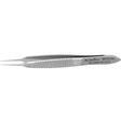 MeisterHand BONN Micro Suturing Forceps, 2-3/4" (71mm), 1 X 2 teeth, 0.3mm wide tip, with tying platform. MPN: MH18-835