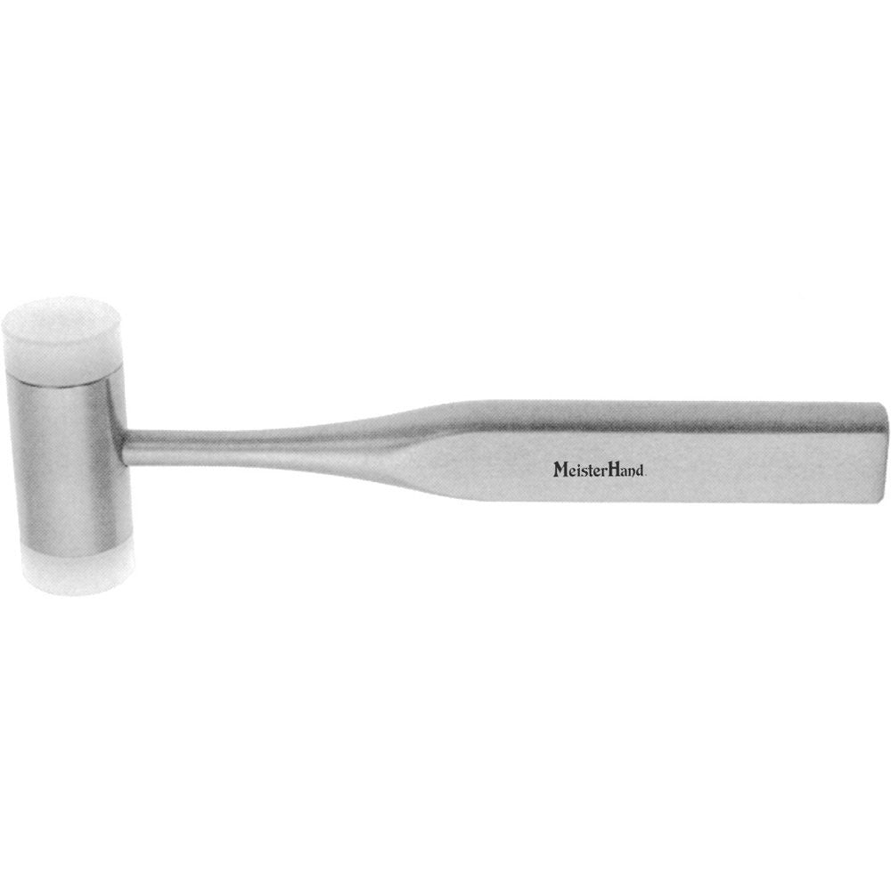 MeisterHand Mallet, 7-1/2" (19.1 cm), lightweight 7.5 oz. (213 G), stainless head 1" (2.5 cm) diameter with 2 replaceable nylon cups. MPN: MH19-793