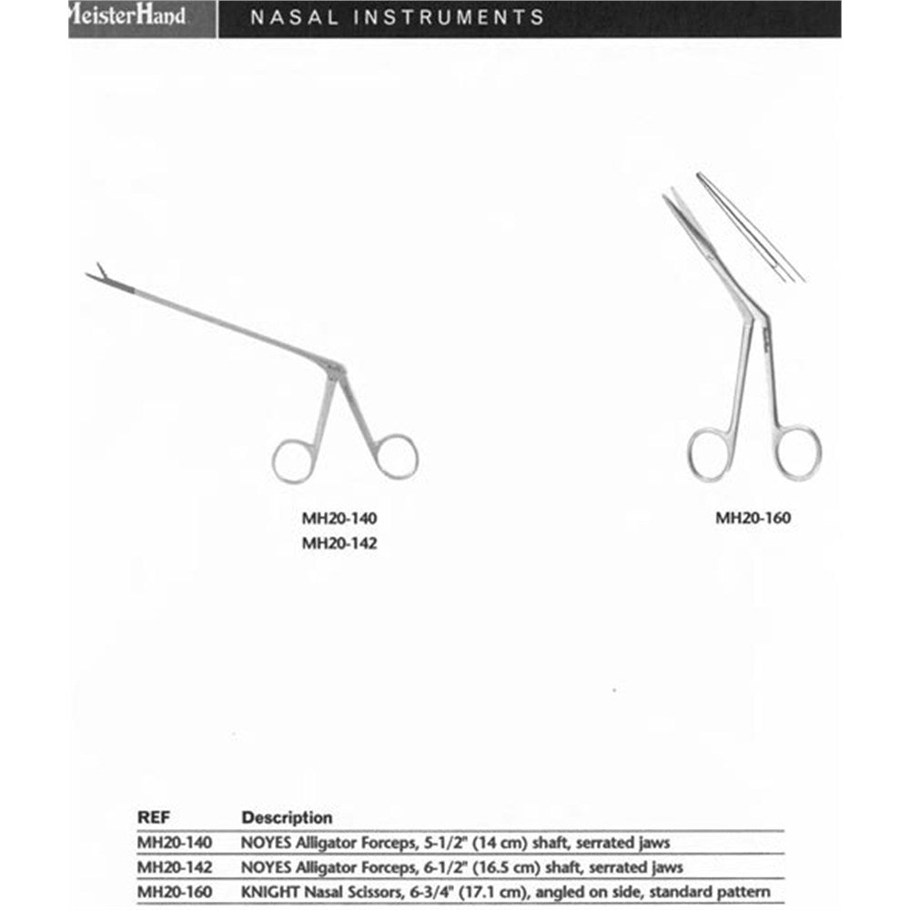 MeisterHand NOYES Alligator Forceps, 6-1/2" (16.5 cm) shaft, serrated jaws. MPN: MH20-142 - Image 2