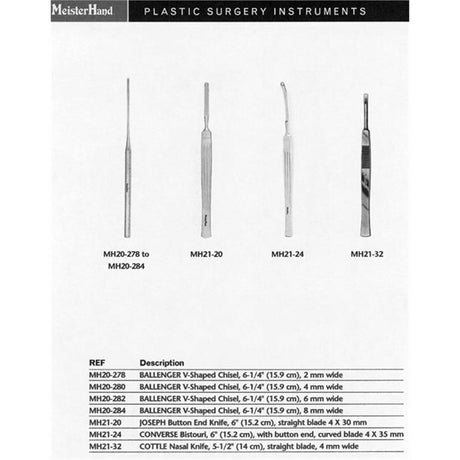 MeisterHand BALLENGER V-Shaped Chisel, 6-1/4" (15.9 cm), 4 mm wide. MPN: MH20-280 - Image 3