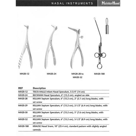 MeisterHand KILLIAN Septum Speculum, 6" (15.2 cm), 2-1/2" (6.4 cm) blades, set screw. MPN: MH20-29 - Image 2