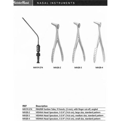 MeisterHand VIENNA Nasal Speculum, 5-3/8" (13.7 cm), medium size, standard pattern. MPN: MH20-3 - Image 2