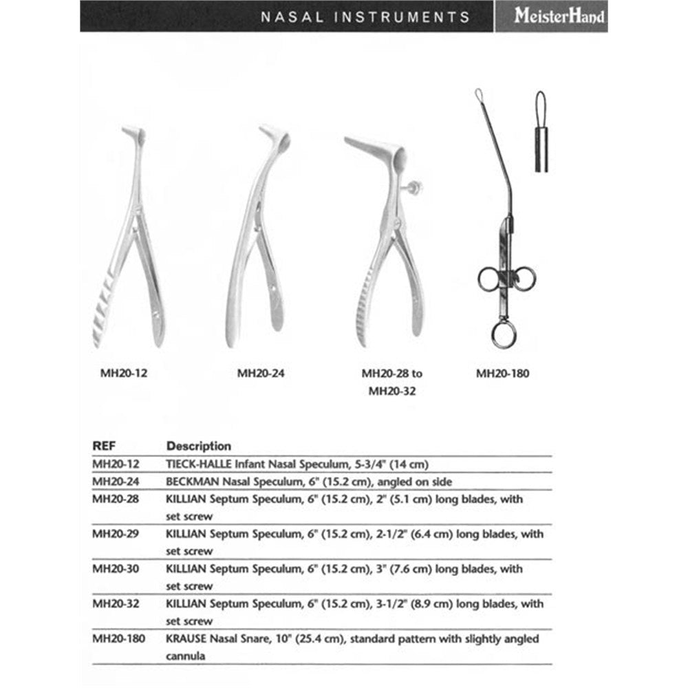 MeisterHand KILLIAN Septum Speculum, 6" (15.2 cm), 3-1/2" (8.9 cm) blades, set screw. MPN: MH20-32 - Image 2