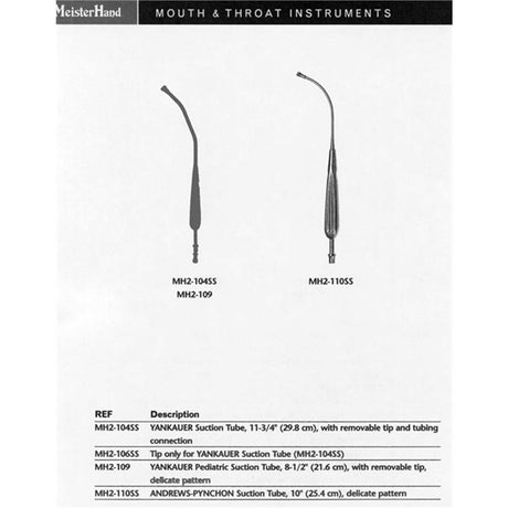 MeisterHand ANDREWS-PYNCHON Suction Tube 10" (25.4 cm), delicate pattern. MPN: MH2-110SS - Image 3