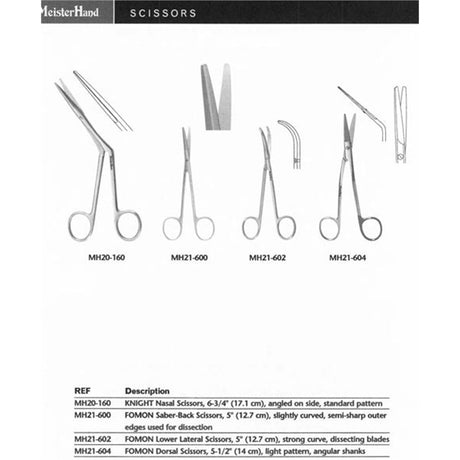 MeisterHand FOMON Dorsal Scissors, 5-1/2" (14 cm), angular shank. MPN: MH21-604 - Image 2