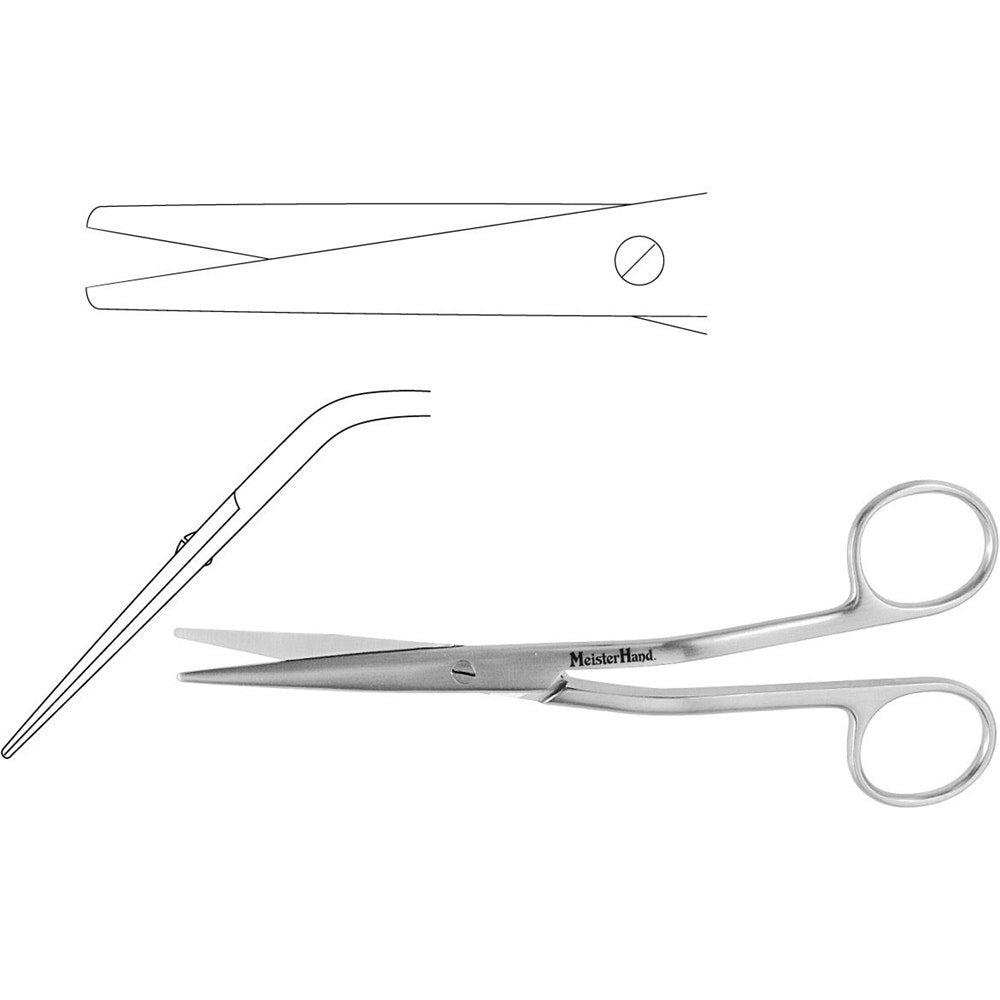 MeisterHand COTTLE Dorsal Scissors, 6-1/2" (16.5 cm), heavy pattern with rounded blades, angular shank. MPN: MH21-610