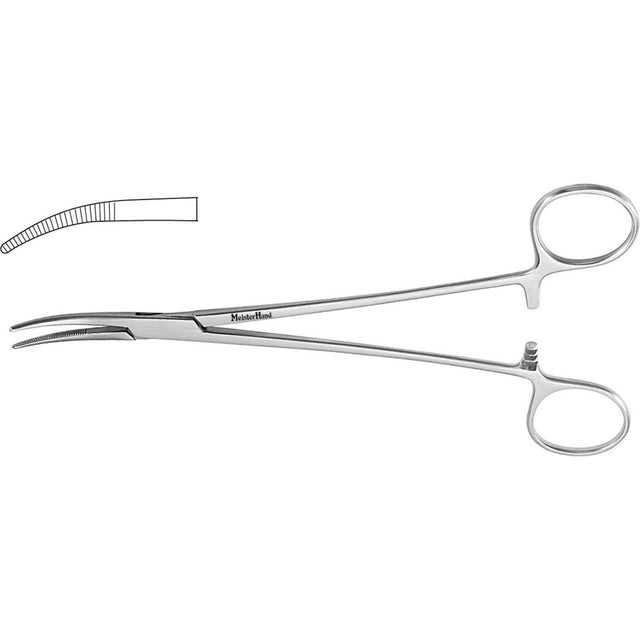 MeisterHand SCHNIDT Tonsil Hemostat Forceps, 7-1/2" (190mm), Half Curved, Closed Rings. MPN: MH22-662