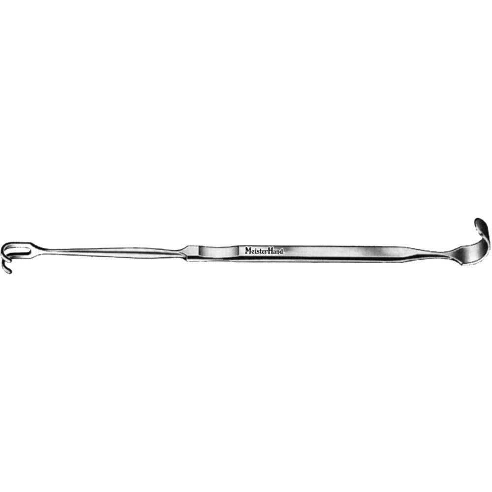 MeisterHand JACKSON Trachea Retractor, 7" (175mm), Double-Ended, Blunt Prongs and Solid Blade. MPN: MH23-1049