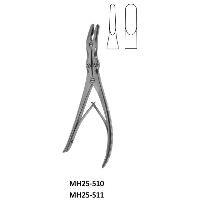 MeisterHand LEKSELL Rongeur, 9-3/4" (250mm), light curve, 8mm x 17mm bite. MPN: MH25-511