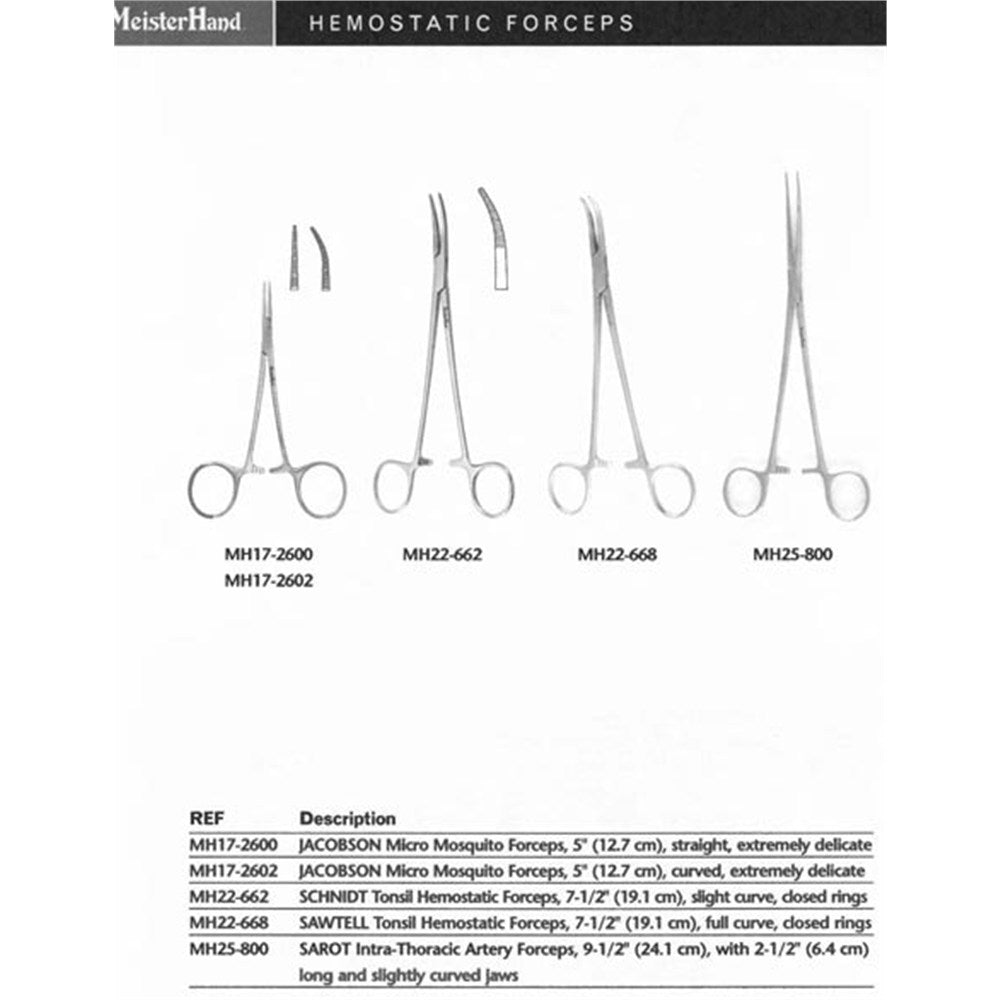 MeisterHand SAROT Intra-Thoracic Artery Forceps, 10" (25.4 cm), 2-1/2" (6.4 cm) long jaws. MPN: MH25-800 - Image 2