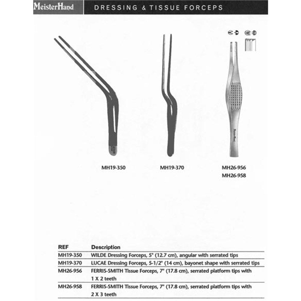 MeisterHand FERRIS-SMITH Tissue Forceps, 6-3/4" (174mm), 1 x 2 Teeth. MPN: MH26-956 - Image 2