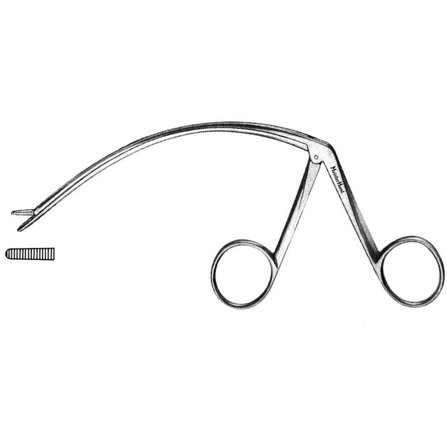 MeisterHand Tendon Pulling Forceps, 5" (12.7 cm) curved shaft, alligator type. MPN: MH27-1016