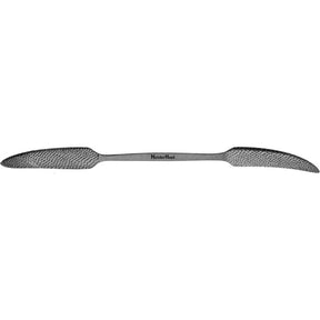 MeisterHand PUTTI Bone Rasp, 10-1/2" (26.7 cm), flat ends, one side curved on flat, other one curved sideways. MPN: MH27-700