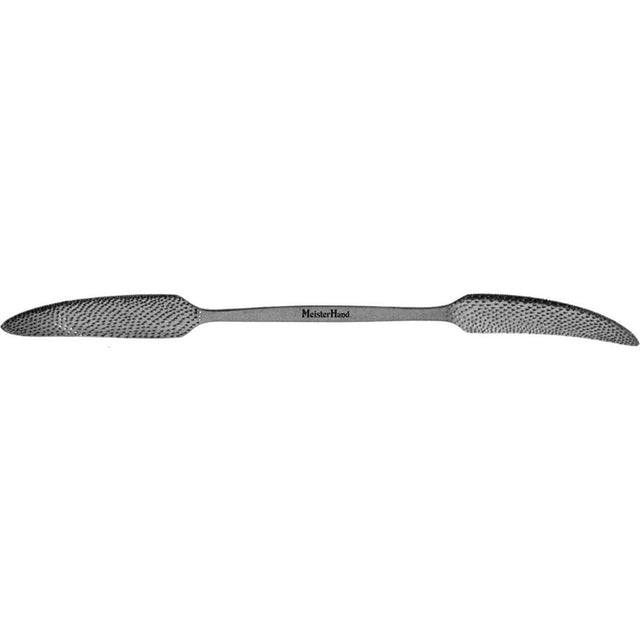 MeisterHand PUTTI Bone Rasp, 10-1/2" (26.7 cm), flat ends, one side curved on flat, other one curved sideways. MPN: MH27-700