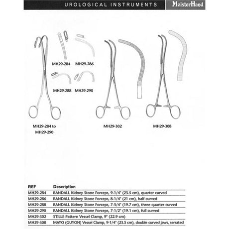 MeisterHand RANDALL Kidney Stone Forceps, 9-1/4" (23.5 cm), quarter curved. MPN: MH29-284 - Image 2