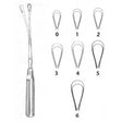 MeisterHand SIMS Uterine Curette, 11" (27.9 cm), sharp blades on malleable shank, size 00. MPN: MH30-1205-0