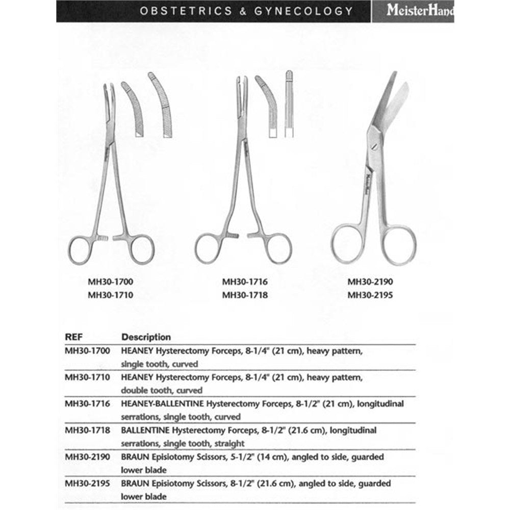 MeisterHand BRAUN Episiotomy Scissors, 8-1/2" (21.6 cm), angled to side, guarded lower blade. MPN: MH30-2195 - Image 3