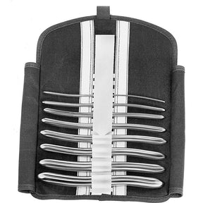 MeisterHand HEGAR Uterine Dilator, 7-1/2" (19.1 cm), double end, set of 8 In Khaki Roll, sizes 3-5 mm - 17-18 mm. MPN: MH30-550