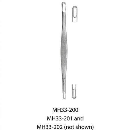 MeisterHand SCHAMBERG Comedone extractor, 3-3/4" (96.5mm), Double-Ended, Extra Fine Loops, with Crimped Small Loop. MPN: MH33-202