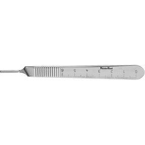 MeisterHand Knife Handle, 4-7/8" (125mm), no. 3, fitting surgical blades nos. 10 thru 15c, extra fine. MPN: MH4-7
