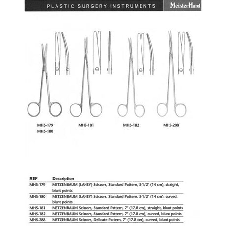 MeisterHand METZENBAUM-LAHEY Scissors, 5-3/4" (145mm), straight, blunt points. MPN: MH5-179 - Image 3