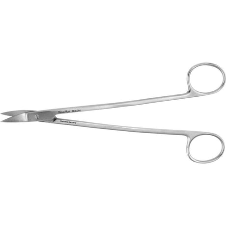 MeisterHand DEAN Dissecting Scissors, 6-3/4" (170mm), blades angled on flat, one serrated blade. MPN: MH5-264