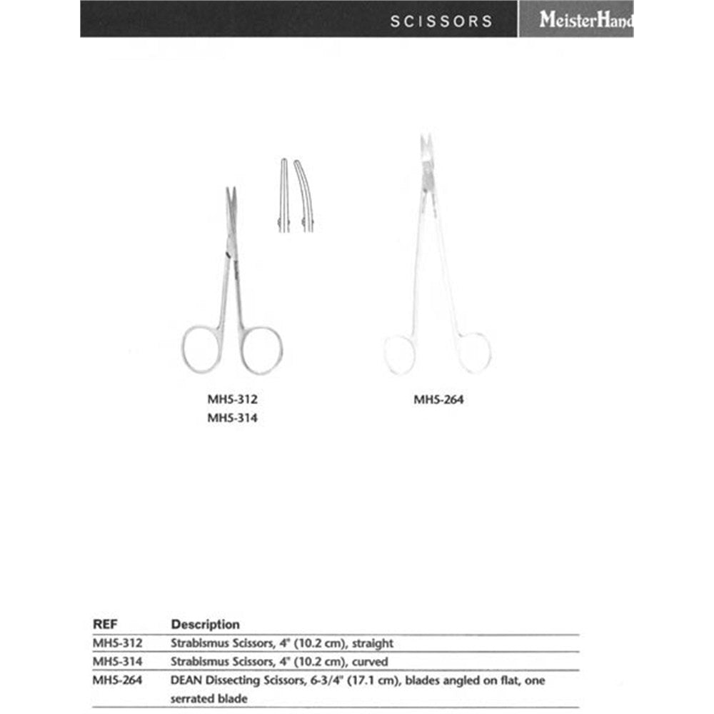 MeisterHand DEAN Dissecting Scissors, 6-3/4" (170mm), blades angled on flat, one serrated blade. MPN: MH5-264 - Image 2