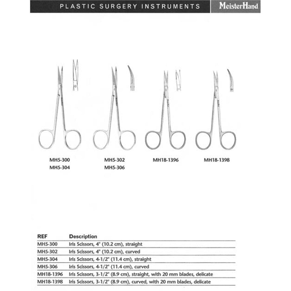 MeisterHand Iris Scissors, 4" (102mm), curved, fine, sharp points. MPN: MH5-302 - Image 4