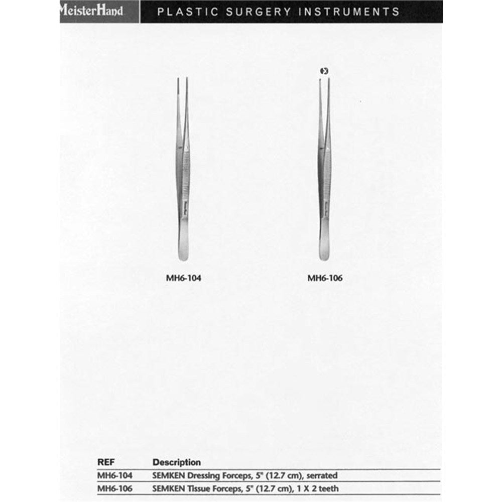 MeisterHand SEMKEN Dressing Forceps, 5" (12.7 cm) serrated. MPN: MH6-104 - Image 3