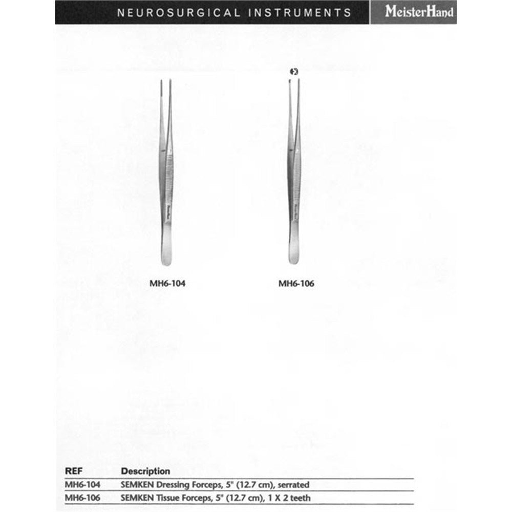 MeisterHand SEMKEN Dressing Forceps, 5" (12.7 cm) serrated. MPN: MH6-104 - Image 5